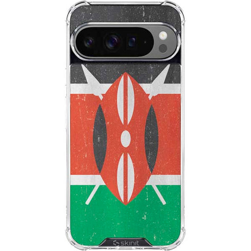 Kenya Flag Distressed Google Pixel 10 Pro XL Clear Case